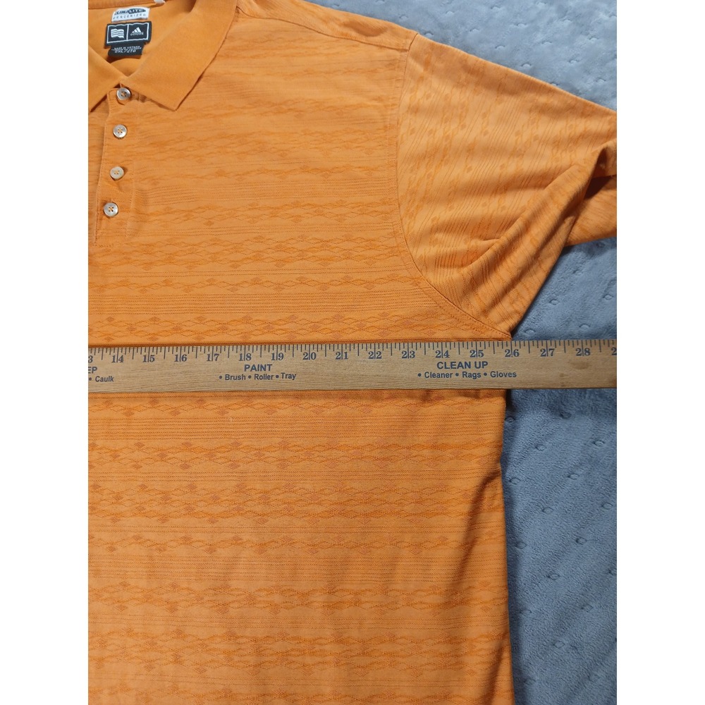 Adidas Climalite Mercerized Golf Polo Shirt Mens 2XL Orange Textured S/S - Picture 3 of 6